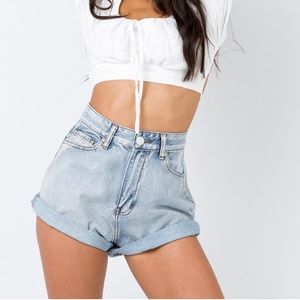 PRINCESS POLLY- Gun Barrel City H-Waisted Shorts